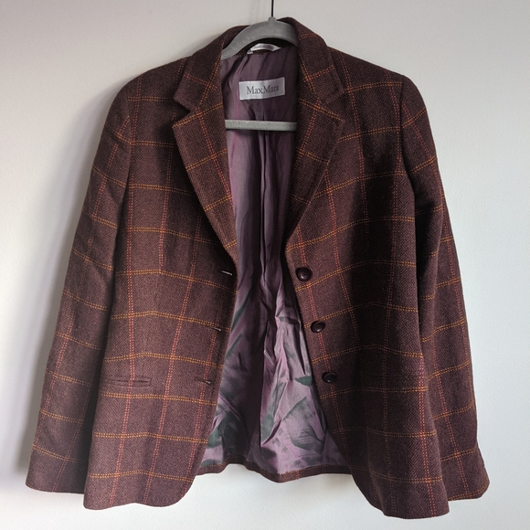Max Mara Alpaca Window Pane Blazer Jacket - Picture 12 of 13